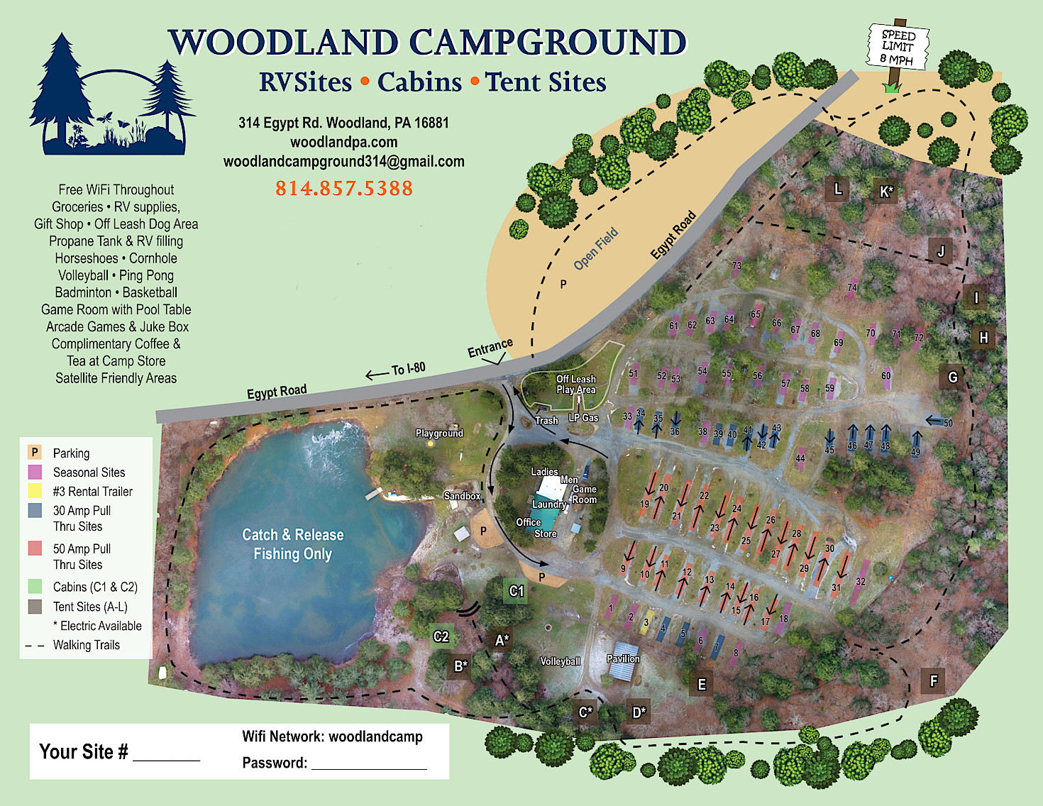 Woodland Campground site map